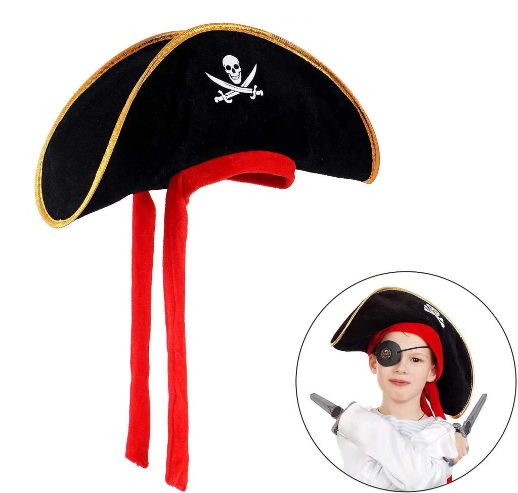 Nessiworld Çocuk Boy Kadife Jack Sparrow Denizci Kaptan Jack Korsan Şapkası 45x16 cm