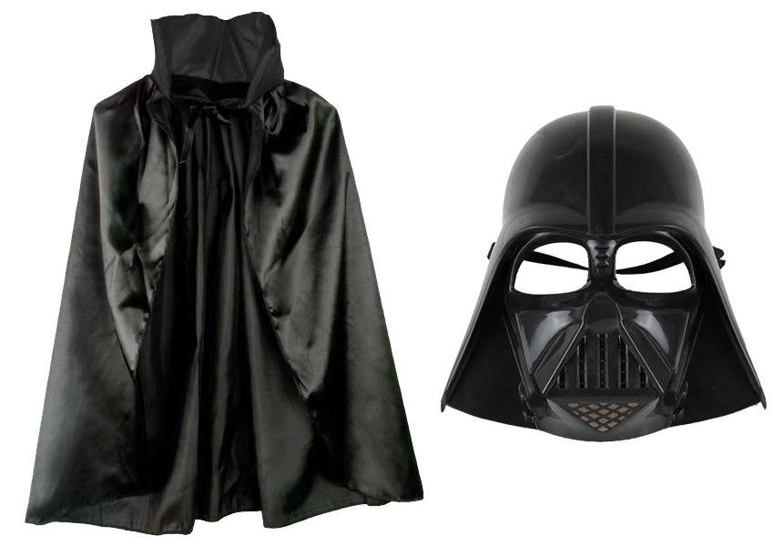 Nessiworld Çocuk Boy Yıldız Savaşları Star Wars Darth Vadet Maskesi ve 90 cm Pelerin Seti Siyah