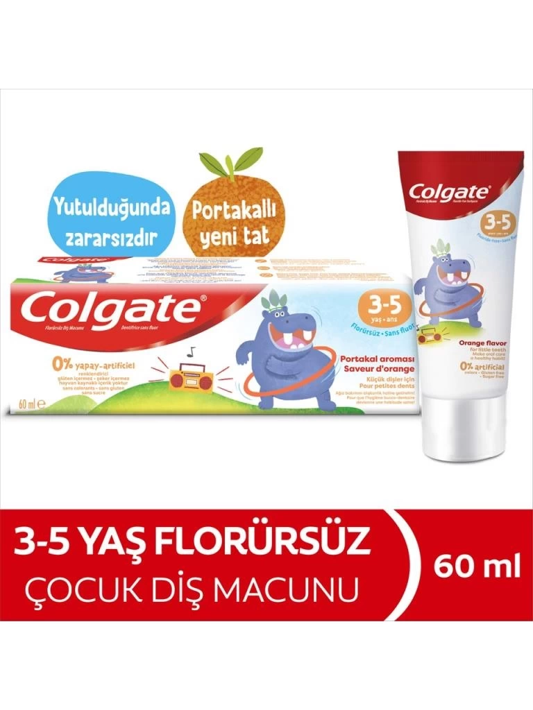 Nessiworld Colgate Kids Portakal Aromalı Florürsüz Diş Macunu 3-5 Yaş 60 ml