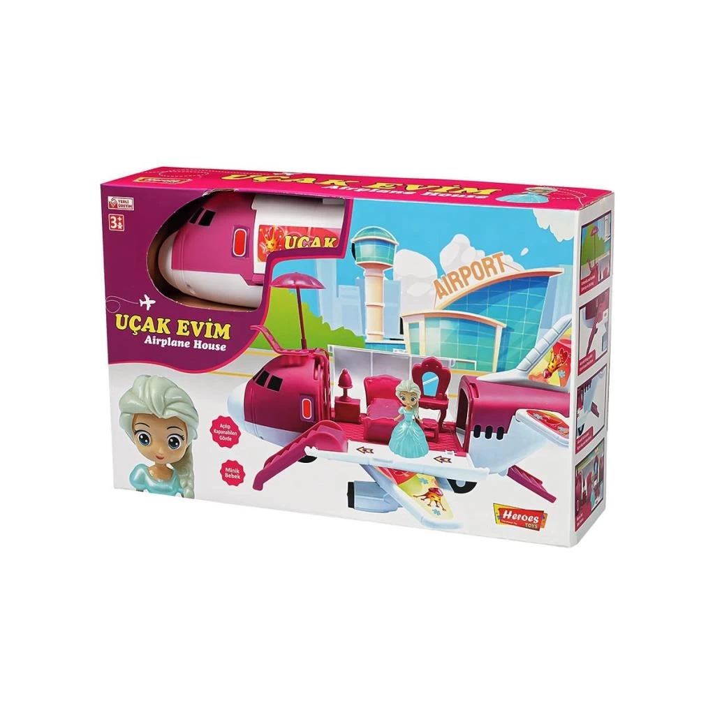 Nessiworld  ERN-2013 Heroes Toys Uçak Ev Bebek Seti - Eren Oyuncak