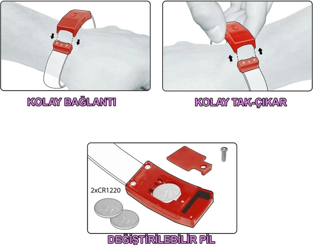 Nessiworld Festival & Parti LED Bileklik 3 Farklı Mod Işıklı 1 Adet