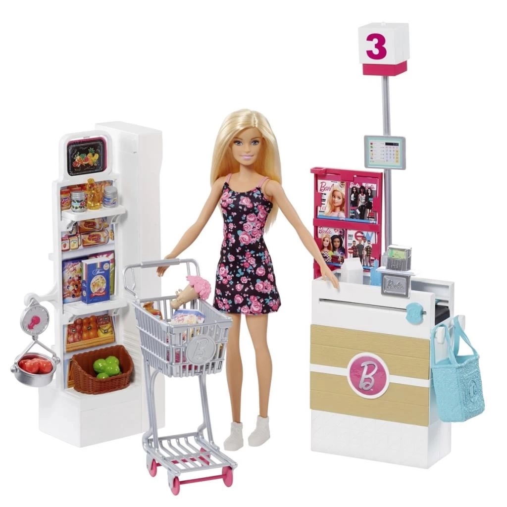 Nessiworld FRP01 Barbie Süpermarkette Oyun Seti