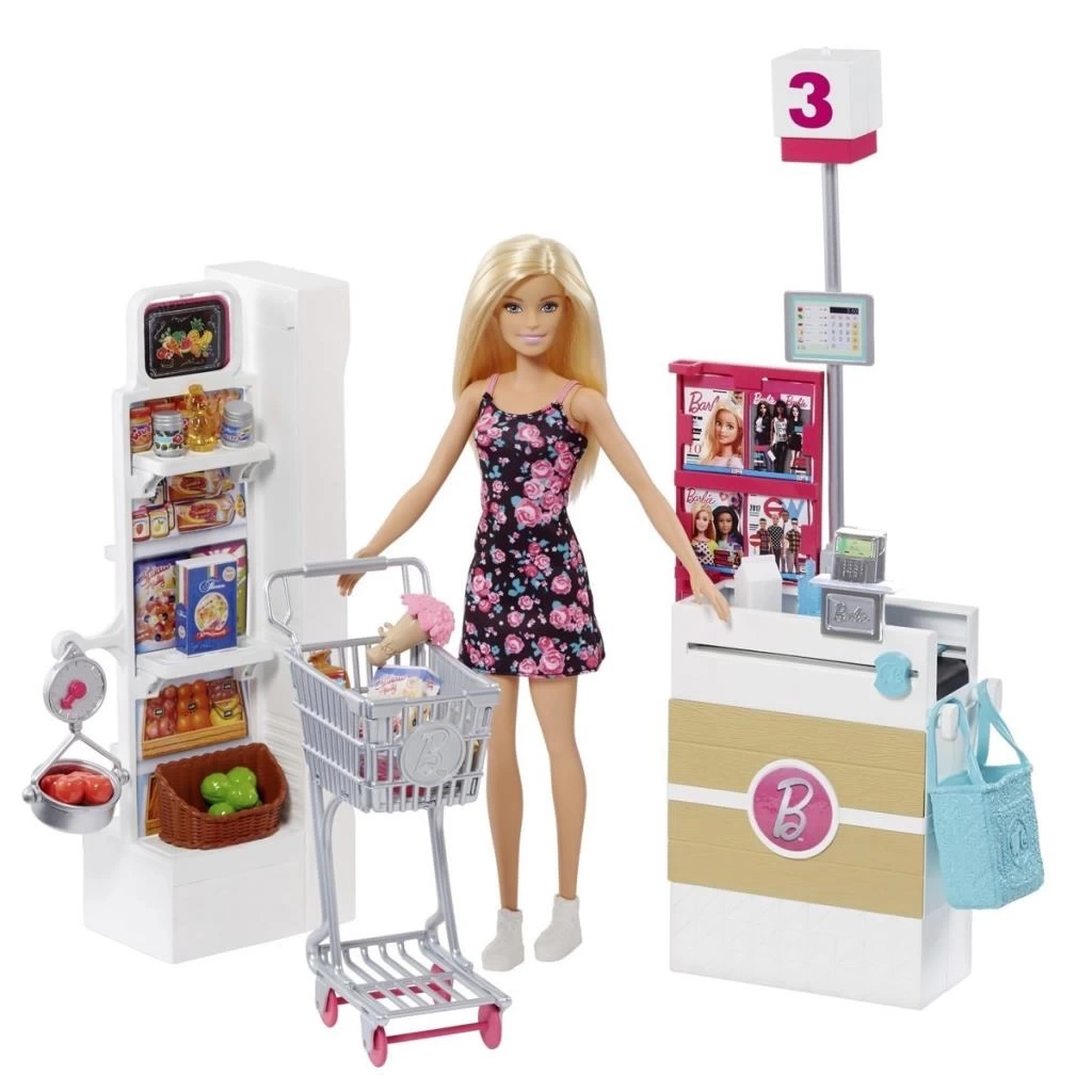 Nessiworld FRP01 Barbie Süpermarkette Oyun Seti