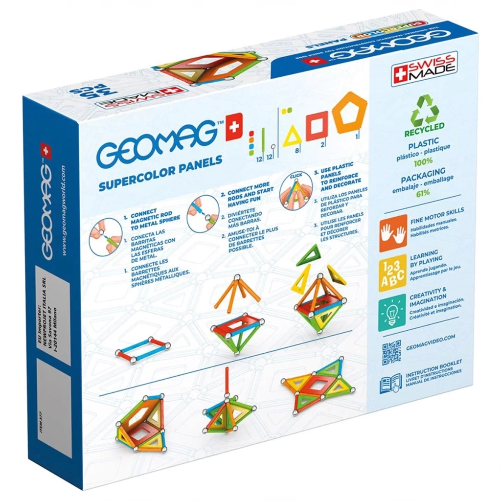 Nessiworld Geomag Supercolor Panels Manyetik Zeka Oyunu 35 Parça