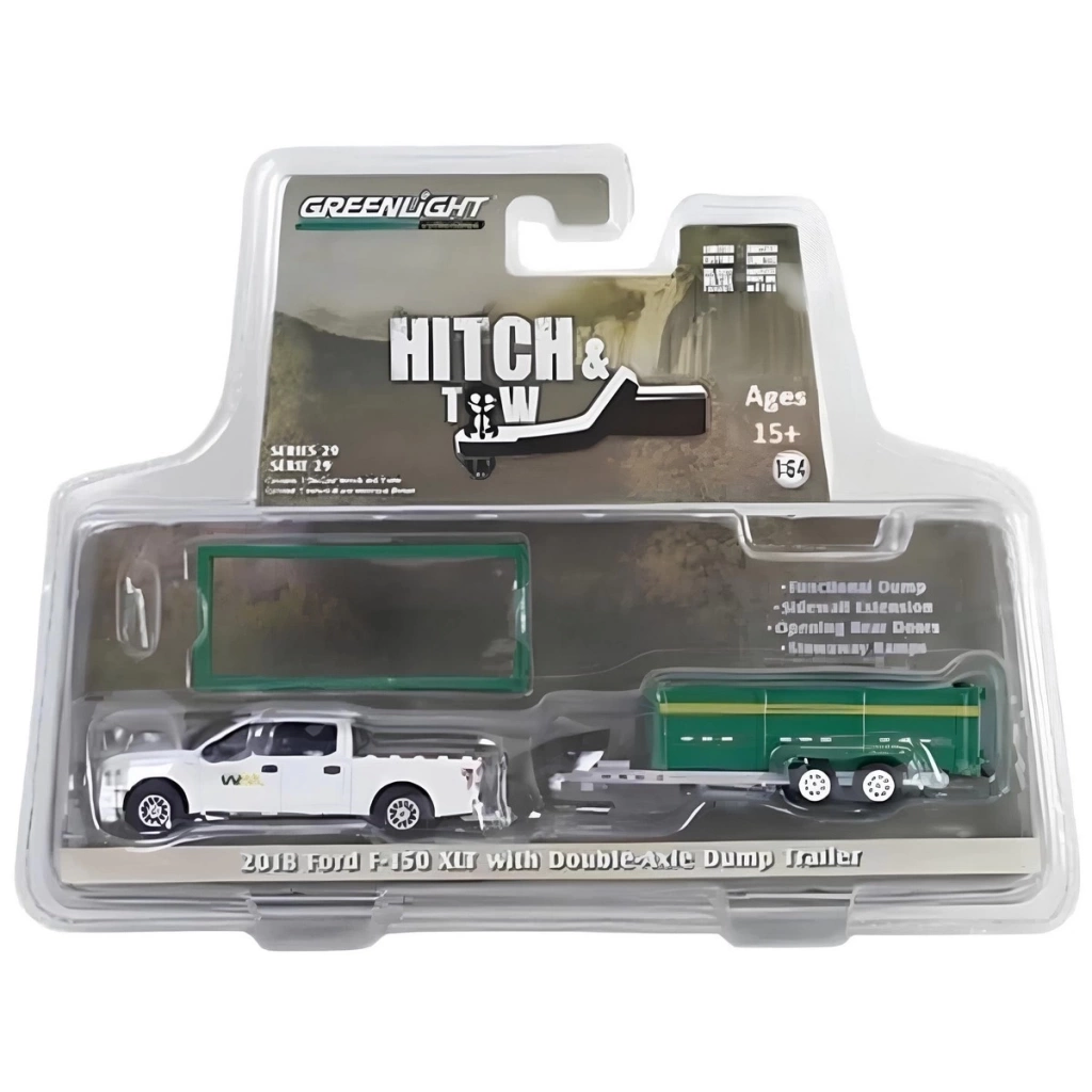 Nessiworld  Greenlight 1/64 2018 Ford F-150 XLT with Double-Axle Dump