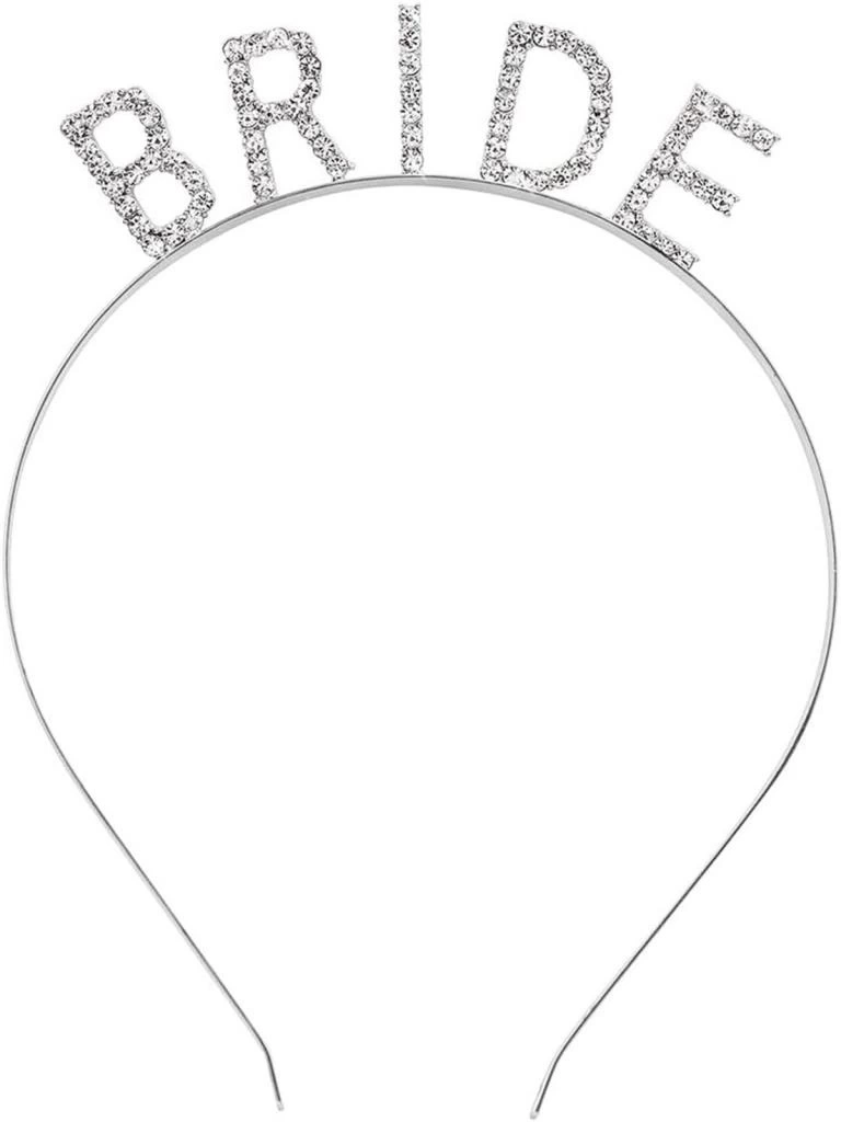 NessiWorld Gümüş Renk Bekarlığa Veda Kristal Taş Bride Tacı İthal 16x10 cm