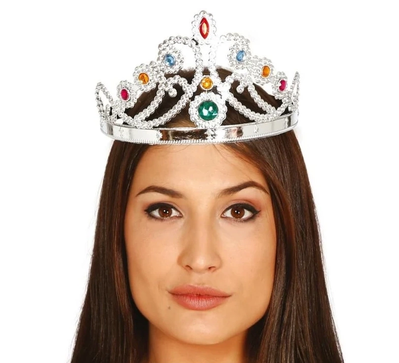 NessiWorld GümüşRenkPlastikPrensesTacıKraliçeTacı60cm