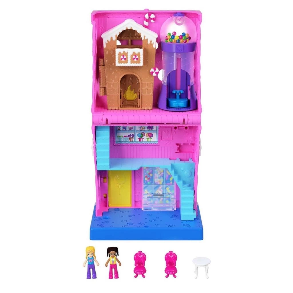 Nessiworld  HNB03 Polly Pocket Pollyville Şeker Dükkanı Oyun Seti