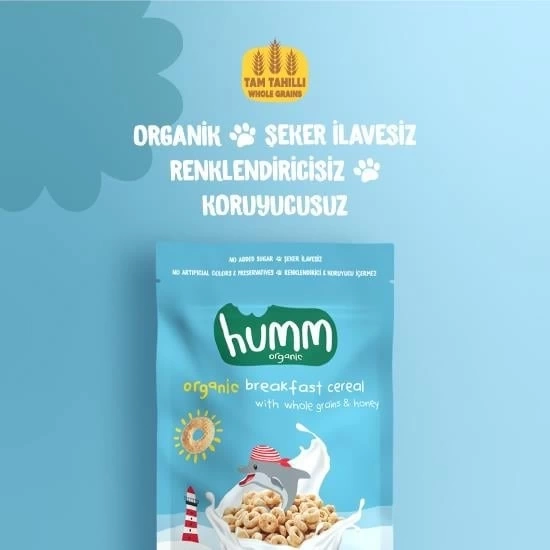 Nessiworld Humm Organik Tam Tahıllı ve Ballı Kahvaltılık Gevrek 80 Gr