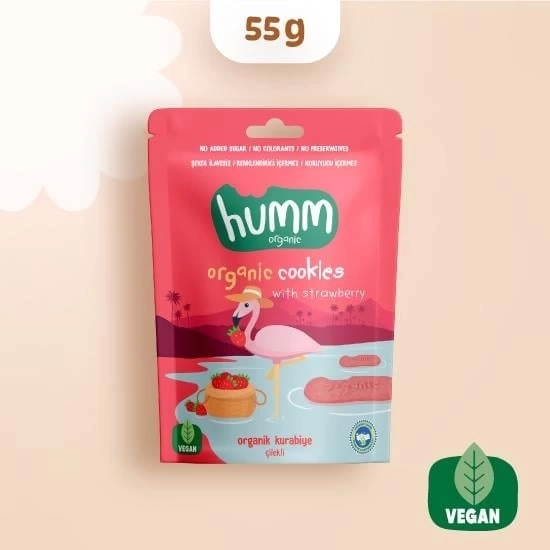 Nessiworld Humm Organik Vegan Çilekli Kurabiye 55 Gr
