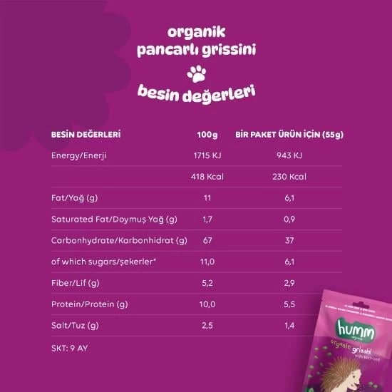 Nessiworld Humm Organik Vegan Pancarlı Grissini 55 Gr