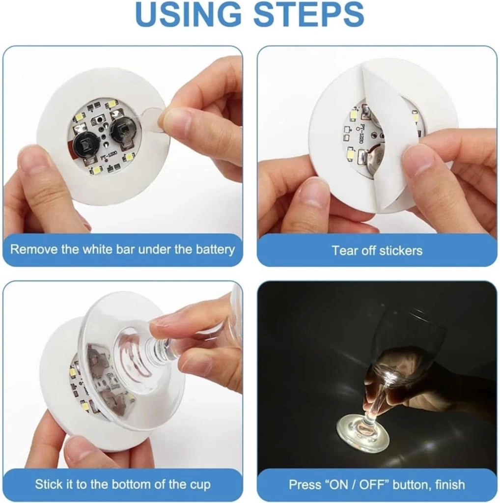 Nessiworld Işıklı Yapışkanlı Bardak Altı Aparatı Ledli 3 Fonksiyonlu 6 cm Çap