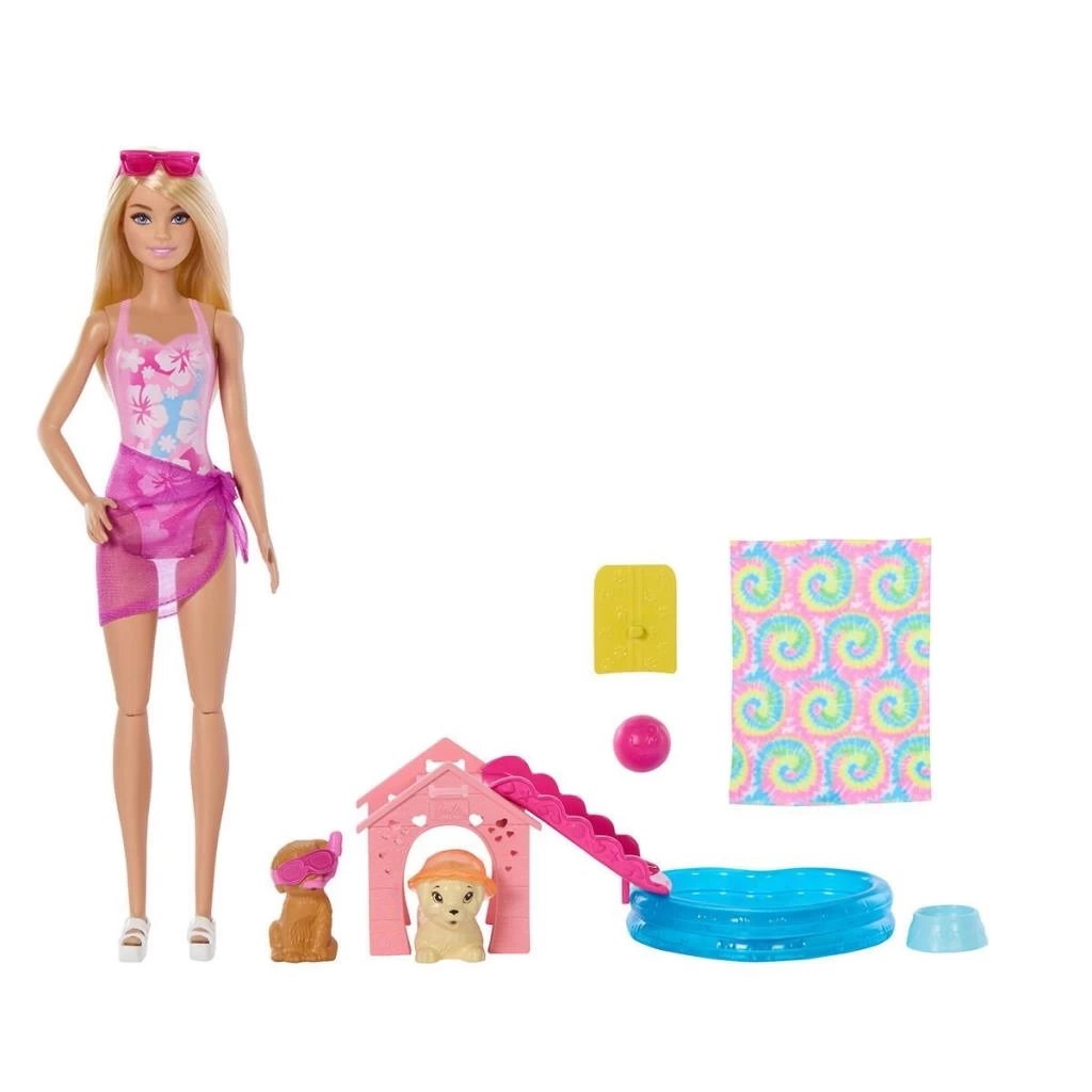 Nessiworld JBF35 Barbie Köpekçikle Havuz Partisi Oyun Seti
