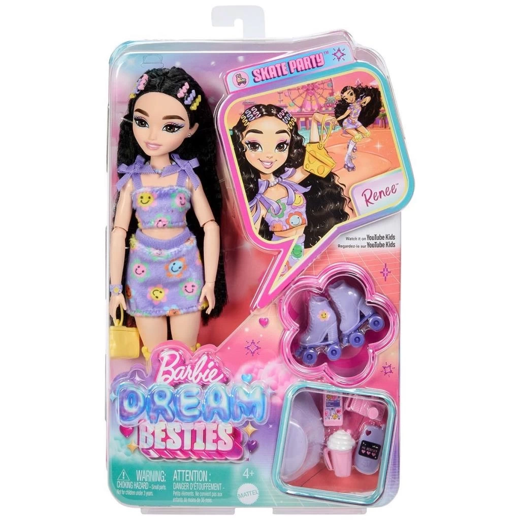 Nessiworld JFX99 Rene - Barbie Dream Besties Paten Partisi Rene Bebek ve Aksesuarları