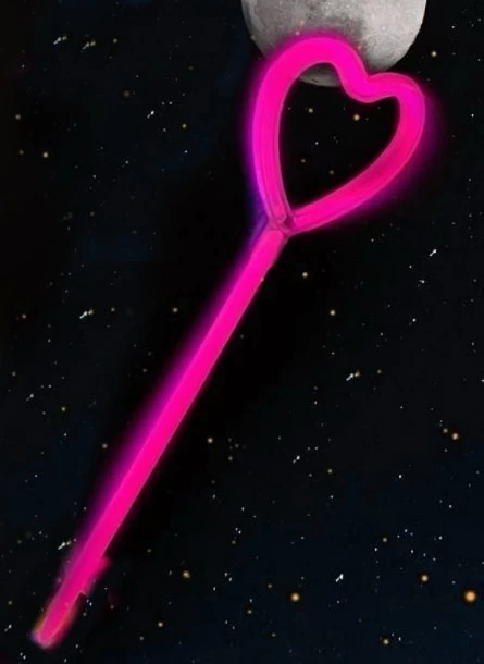 Nessiworld Karanlıkta Yanan Glow Stick Partisi Kalp Şekilli Asa Sopa 6 Renk 6 Adet