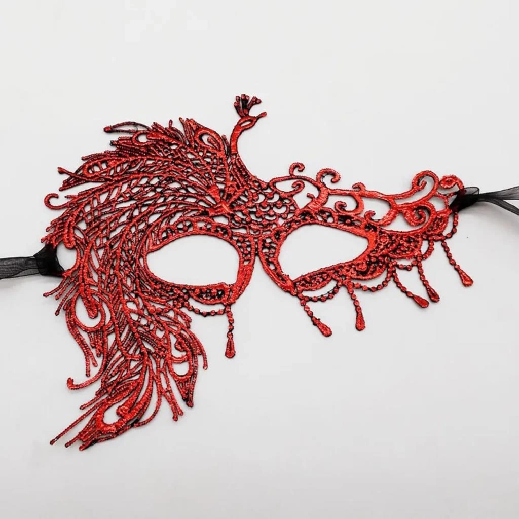 Nessiworld Kırmızı Dantel Masquerade Maskesi 4 No