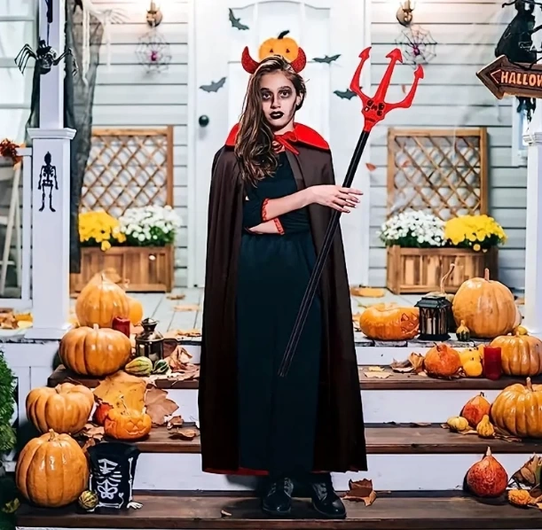 Nessiworld Kırmızı Renk Halloween Cadılar Bayramı Çatal 107 cm
