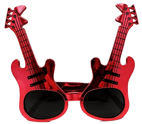 Nessiworld Kırmızı Renk Rockn Roll Gitar Şekilli Parti Gözlüğü 15x15 cm