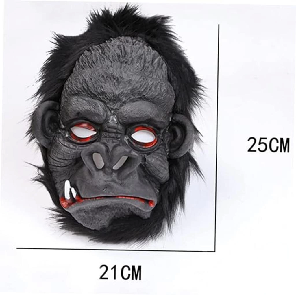 NessiWorld Lateks Goril Maskesi Maymun Maskesi Et Maskesi Orangutan Siyah Saçlı 4 No