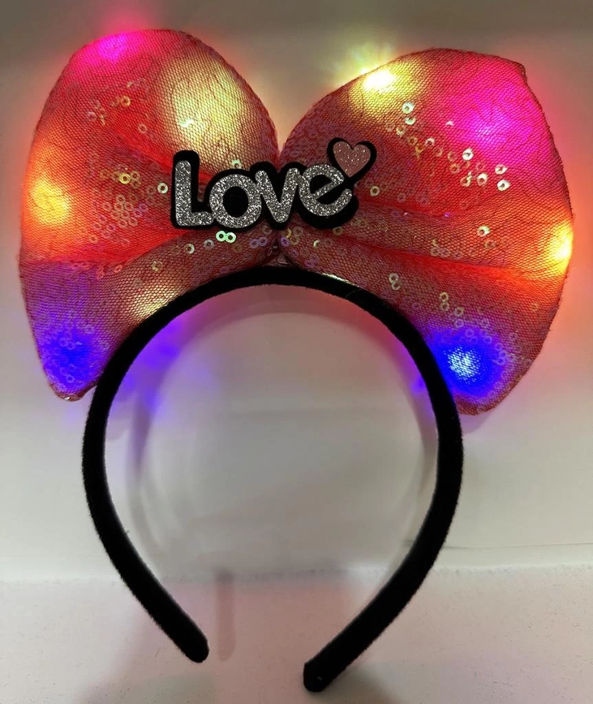 NessiWorld Led Işıklı 3 Farklı Fonksiyonda Yanan Fuşya Pembe Fiyonk Taç 20X17 cm