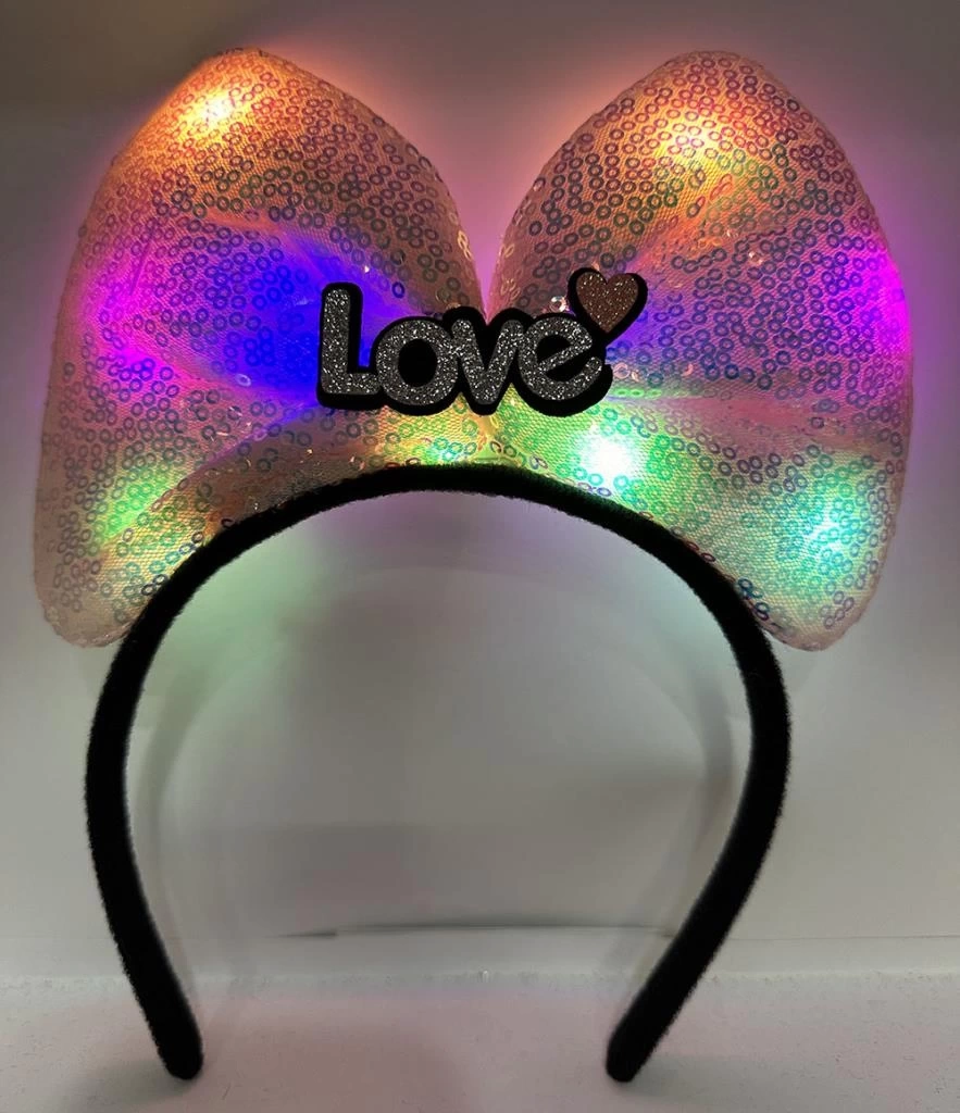 Nessiworld LED Işıklı Love Yazılı Pembe Fiyonk Taç – Kız Çocuk Parti Tacı