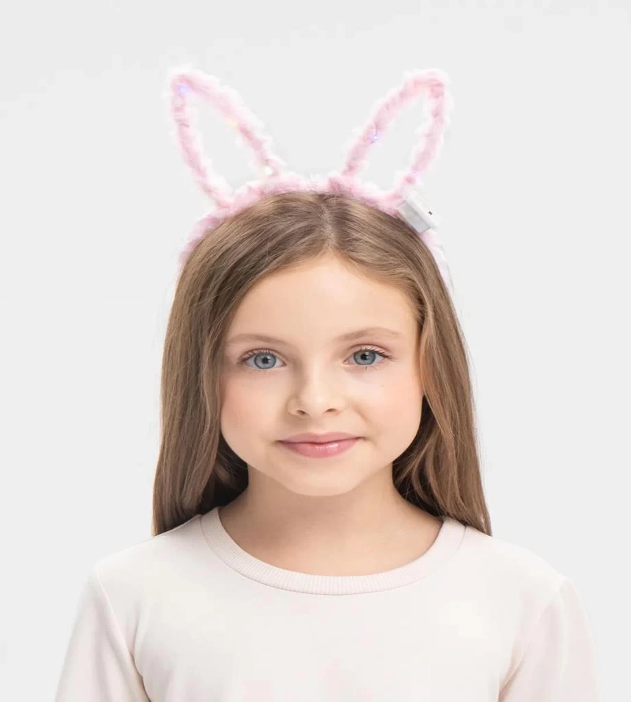 Nessiworld Led Işıklı Peluş Pofuduk Tavşan Kulak Tavşan Taç Pembe 17X23 cm