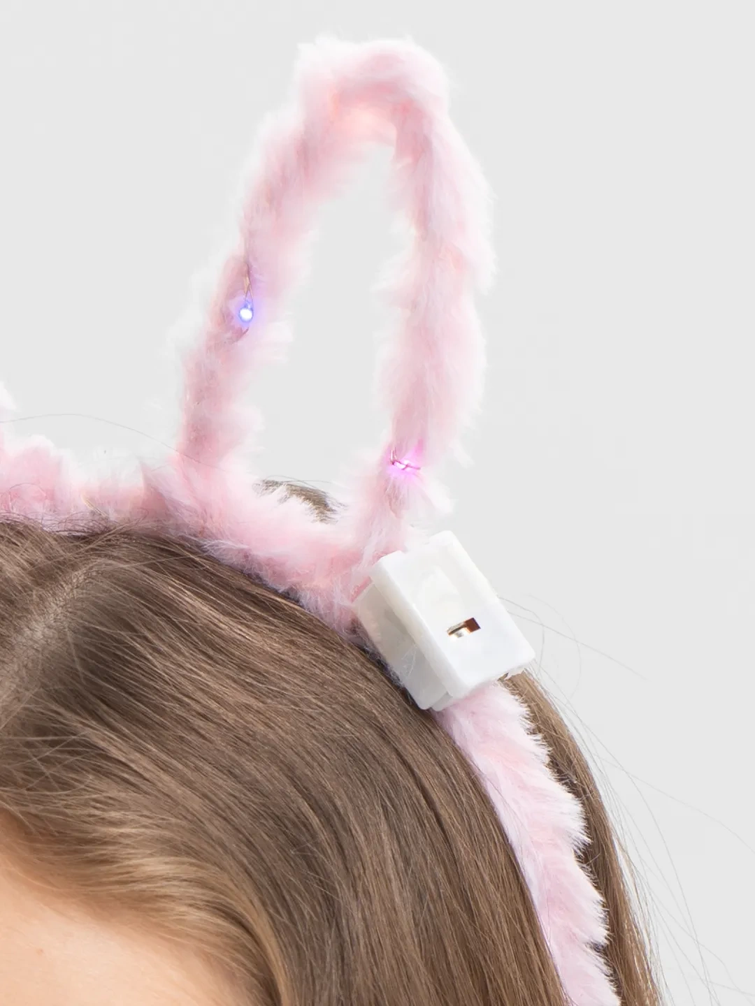 Nessiworld Led Işıklı Peluş Pofuduk Tavşan Kulak Tavşan Taç Pembe 17X23 cm