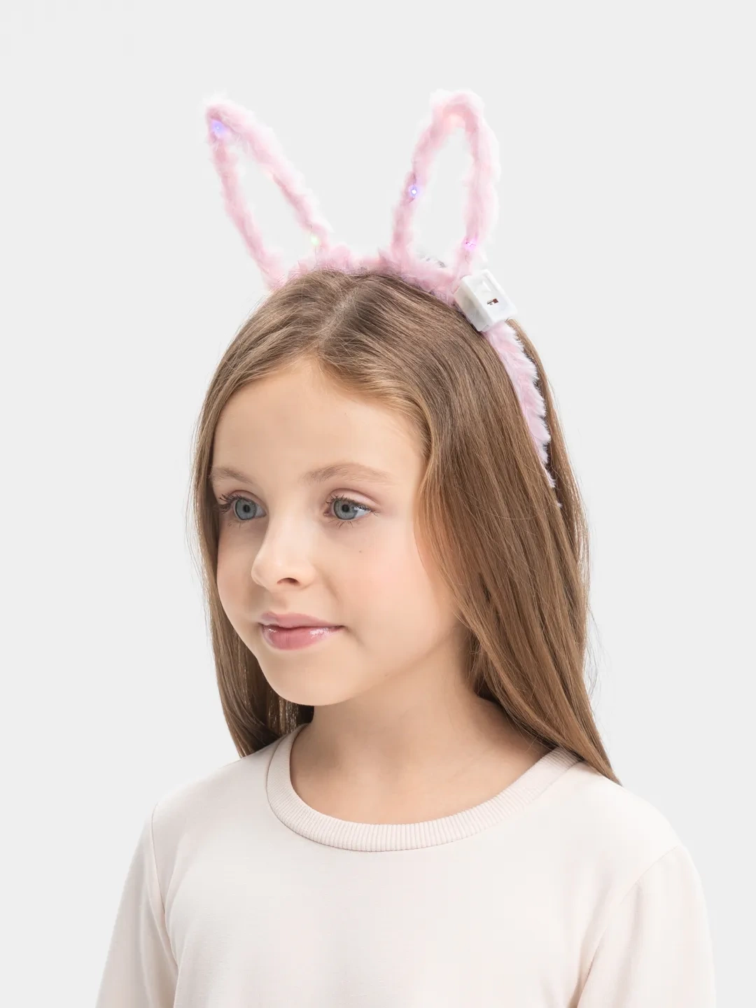 Nessiworld Led Işıklı Peluş Pofuduk Tavşan Kulak Tavşan Taç Pembe 17X23 cm