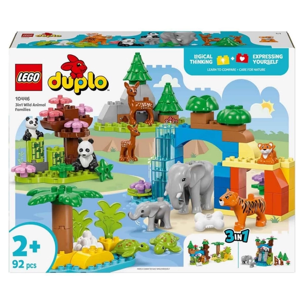 Nessiworld LEGO DUPLO Kasabası 3’ü 1 Arada Vahşi Hayvan Aileleri 10446