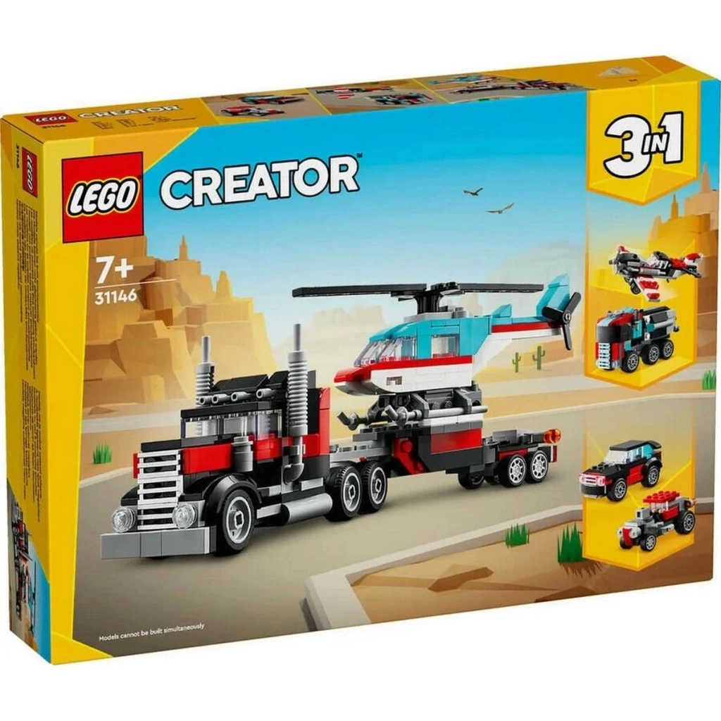 Nessiworld LEGO Flatbed Truck with Helikopter