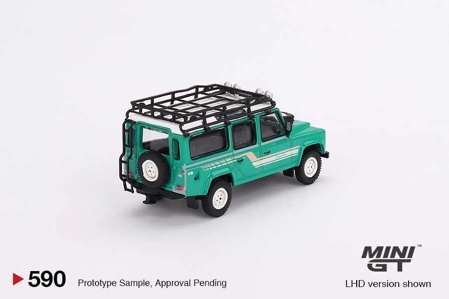 NessiWorld Mini GT 1/64 Land Rover Defender 110 1985 County Station Wagon Trident Green