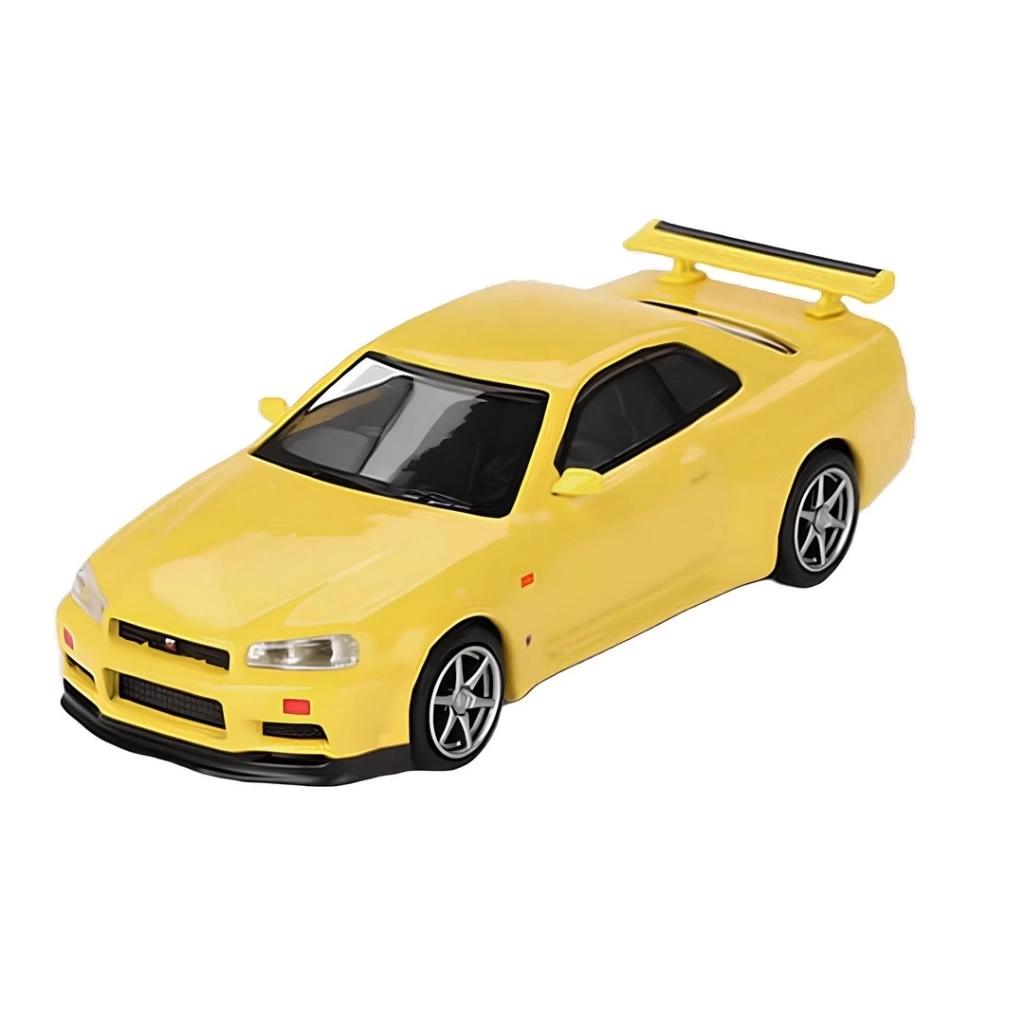 Nessiworld Mini GT 1/64 Nissan Skyline GT-R (R34) V-Spec Lightning Yellow