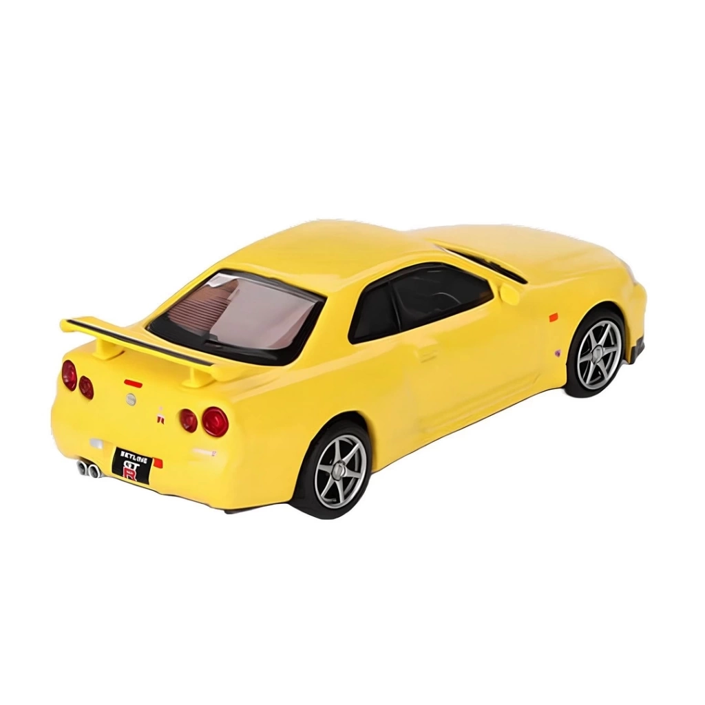 Nessiworld Mini GT 1/64 Nissan Skyline GT-R (R34) V-Spec Lightning Yellow