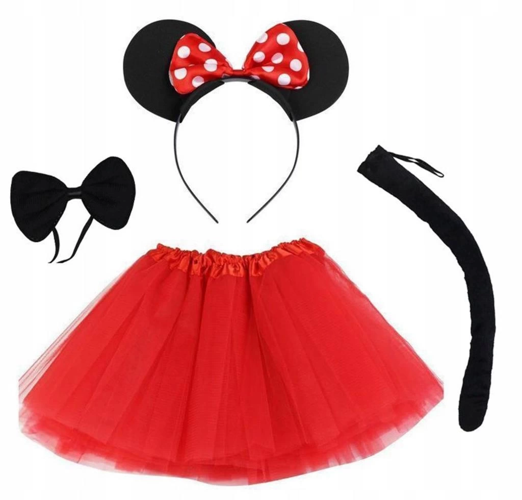 Nessiworld Minnie Mouse Kostüm Seti Etek Taç Kuyruk Papyon Gösteri Seti