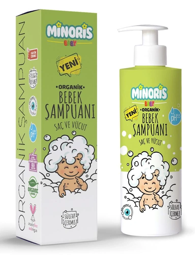 Nessiworld  Minoris Baby Organik Bebek Saç ve Vücut Şampuanı 400ml