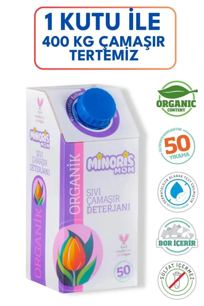 Nessiworld Minoris MOM Organik Sıvı Çamaşır Deterjanı 1 Lt 50 Yıkama