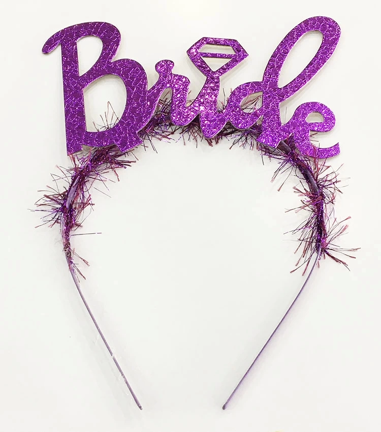 Nessiworld Mor Renk Bekarlığa Veda İtalik Yazı Alyanslı Bride Taç