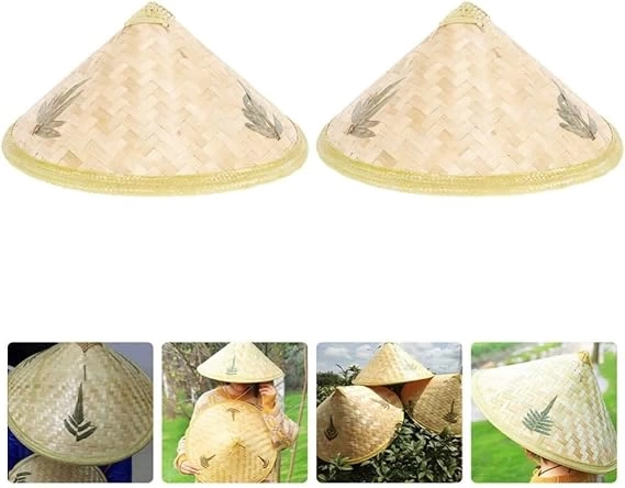 Nessiworld Naturel Renk Cambodia Kamboçyalı Vietnam Şapkası PVC Hasır