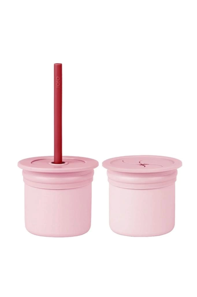 Nessiworld OiOi Ham+Hüp Pipetli Silikon Bardak Seti Pinky Pink / Velvet Rose