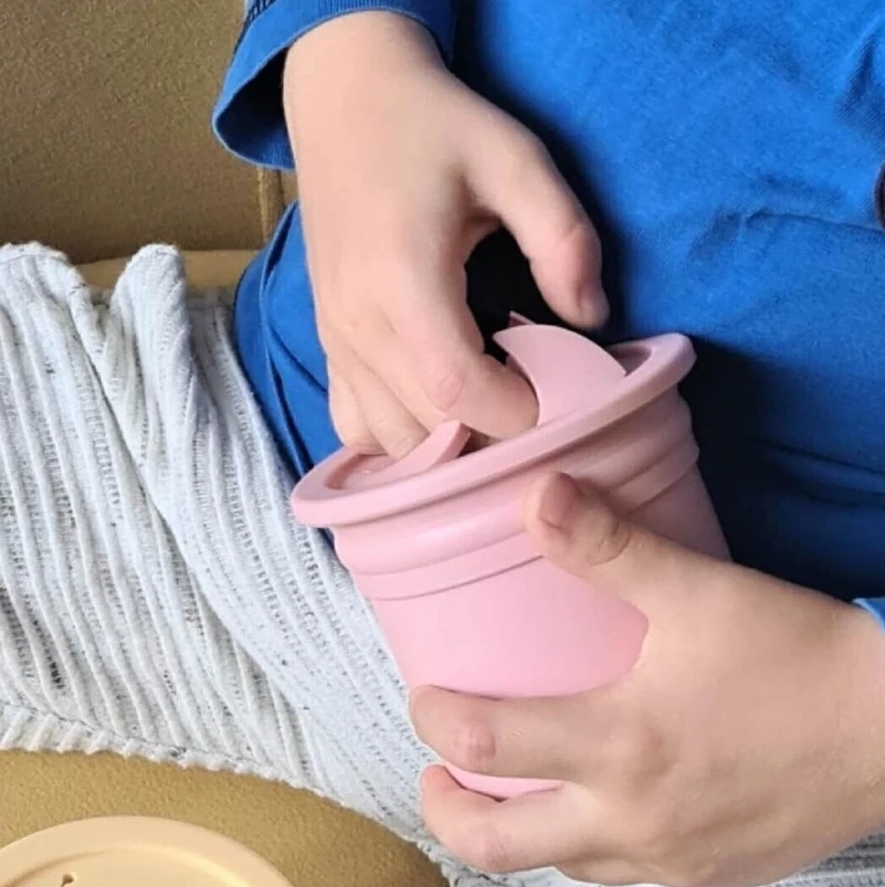 Nessiworld OiOi Ham+Hüp Pipetli Silikon Bardak Seti Pinky Pink / Velvet Rose