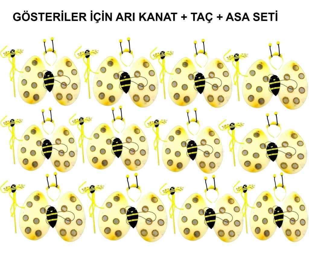 Nessiworld Okul Gösterileri için 12&#39;li Arı Kanadı Seti - Etkinlik Kanatları