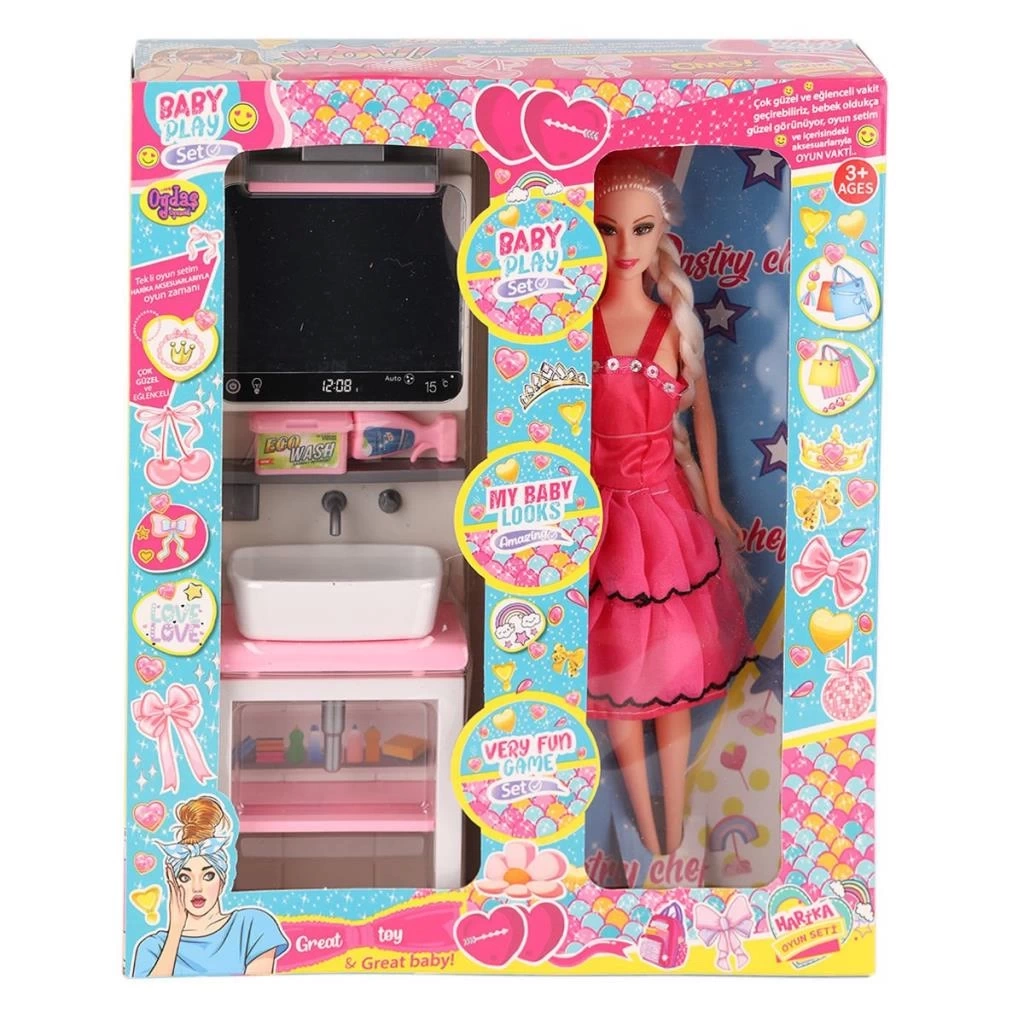 Nessiworld  OYD-02390 Bebek ve Aynalı Lavabo Oyun Seti -Oydaş Oyuncak