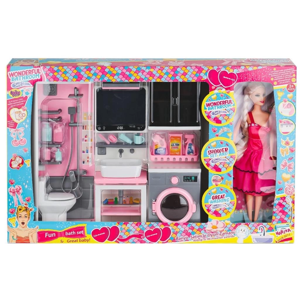 Nessiworld OYD-02393 Bebek ile Banyo Seti Oyun Zamanı -Oydaş Oyuncak