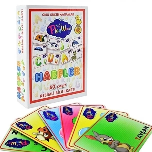 Nessiworld PlayWood Eğitici Resimli Bilgi Kartları Harfler 26