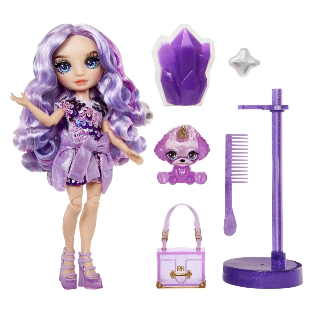 Nessiworld Rainbow High Violet Parlak Slime ve Evcil Hayvan Serisi Bebeği