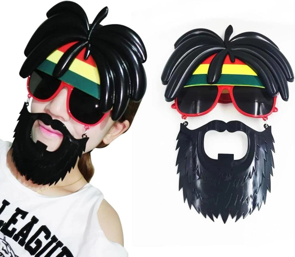Nessiworld   Rasta Peruklu Rasta Sakallı Bob Marley Bıyıklı Parti Gözlüğü 27x18 cm