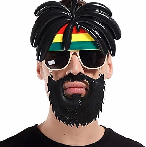 Nessiworld   Rasta Peruklu Rasta Sakallı Bob Marley Bıyıklı Parti Gözlüğü 27x18 cm