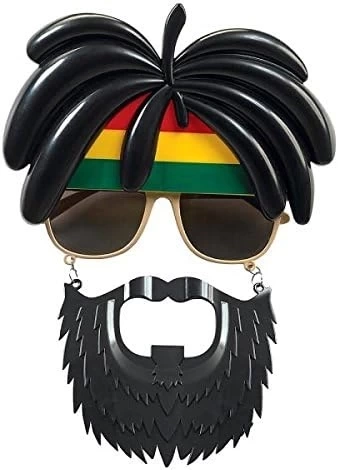 Nessiworld   Rasta Peruklu Rasta Sakallı Bob Marley Bıyıklı Parti Gözlüğü 27x18 cm