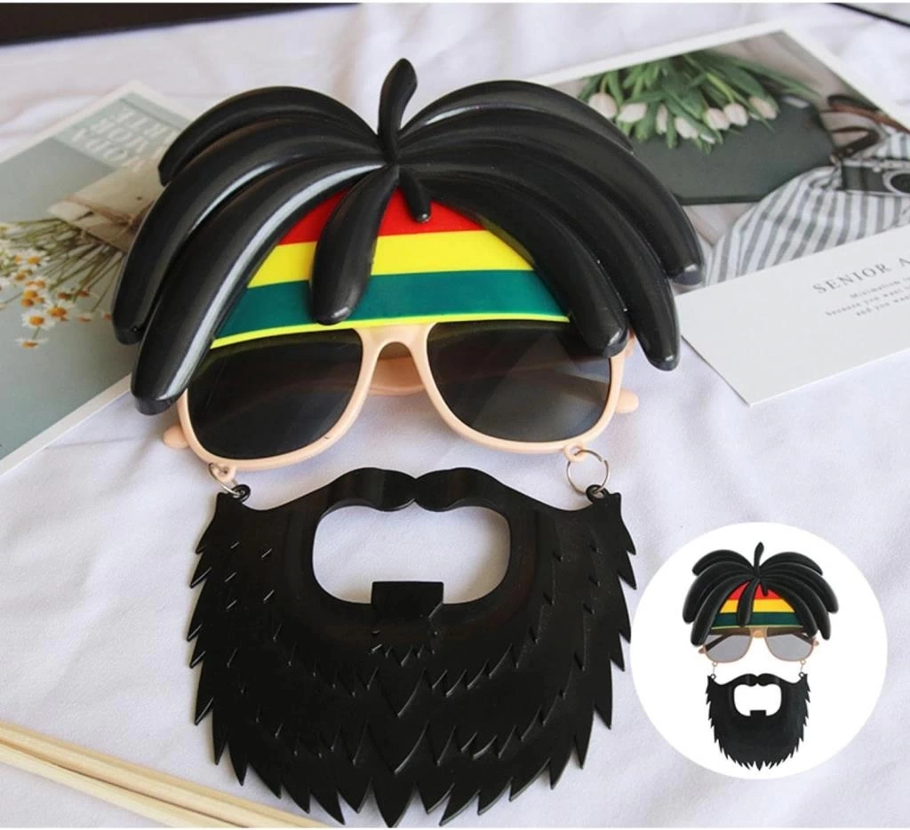 Nessiworld   Rasta Peruklu Rasta Sakallı Bob Marley Bıyıklı Parti Gözlüğü 27x18 cm