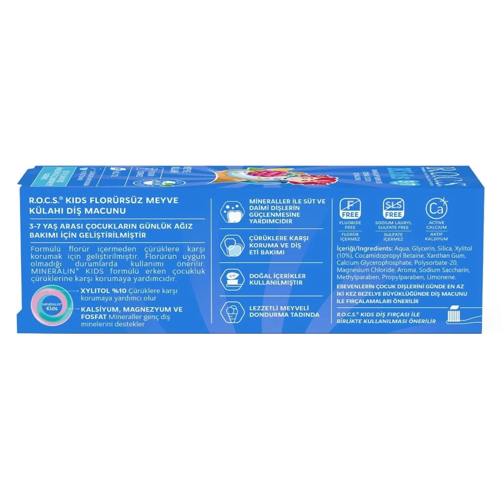 Nessiworld R.O.C.S.Kids Diş Macunu 3-7 Yaş 35 ml Meyve Külahı
